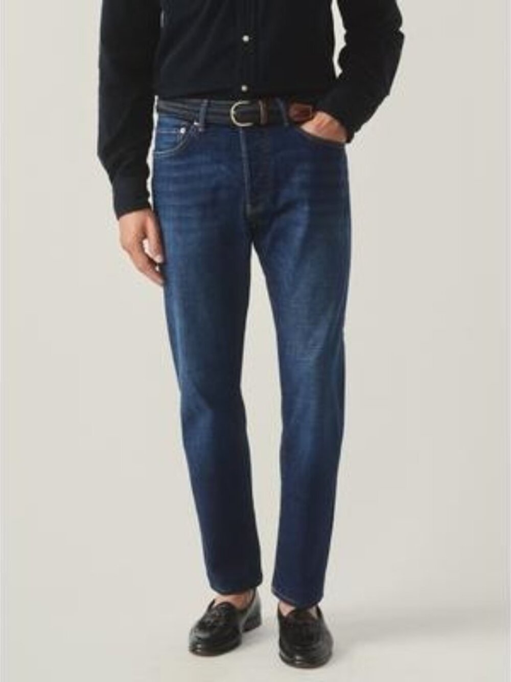 NWT J.McLaughlin Men's Hyland Long Bottoms Jeans Dark Wash Solid Size 36